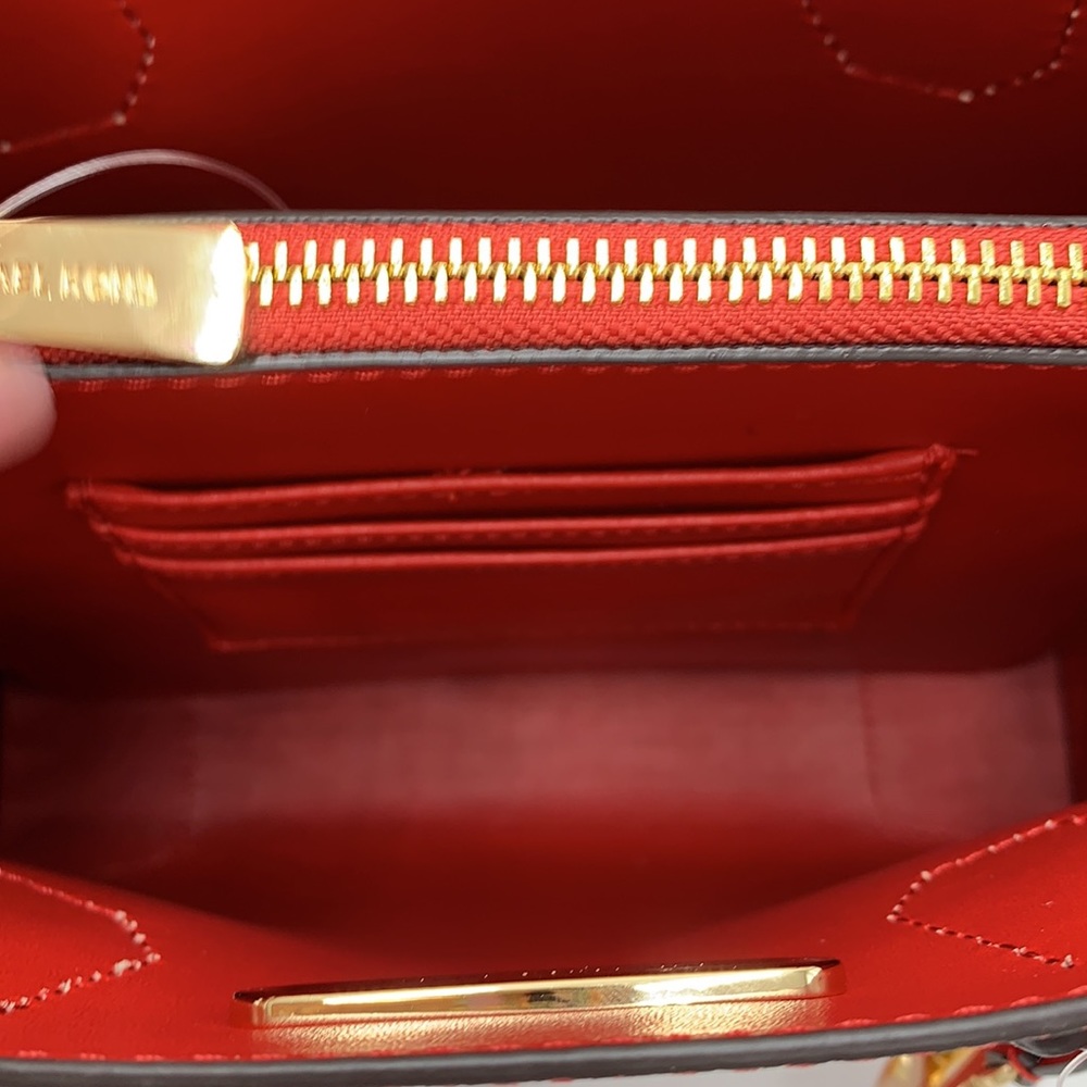 MICHAEL KORS MERCER MEDIUM MESSENGER CROSSBODY BAG FLAME COLOR - Picture 8 of 14